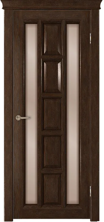 Фото Межкомнатная дверь Легенда Квадра Тон каштан Остекление Бронза